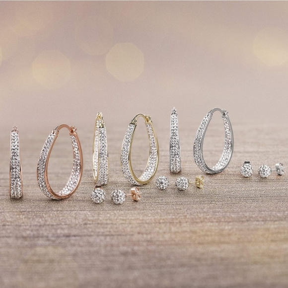 Hoop earring for women made with Swarovski Crystal - Picture 5 of 10